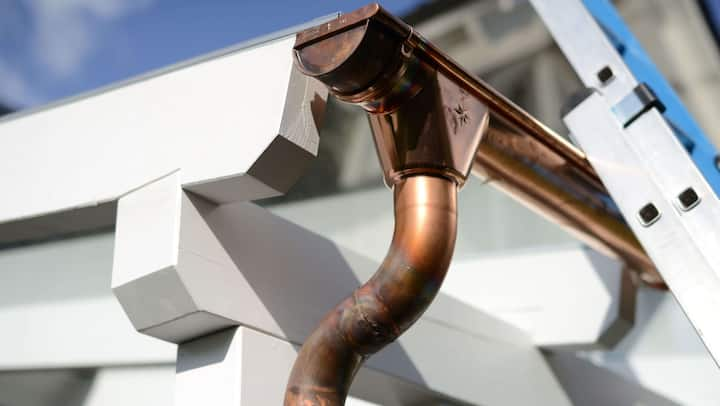 High-end copper gutters with a seamless design for residential properties in St Augustine